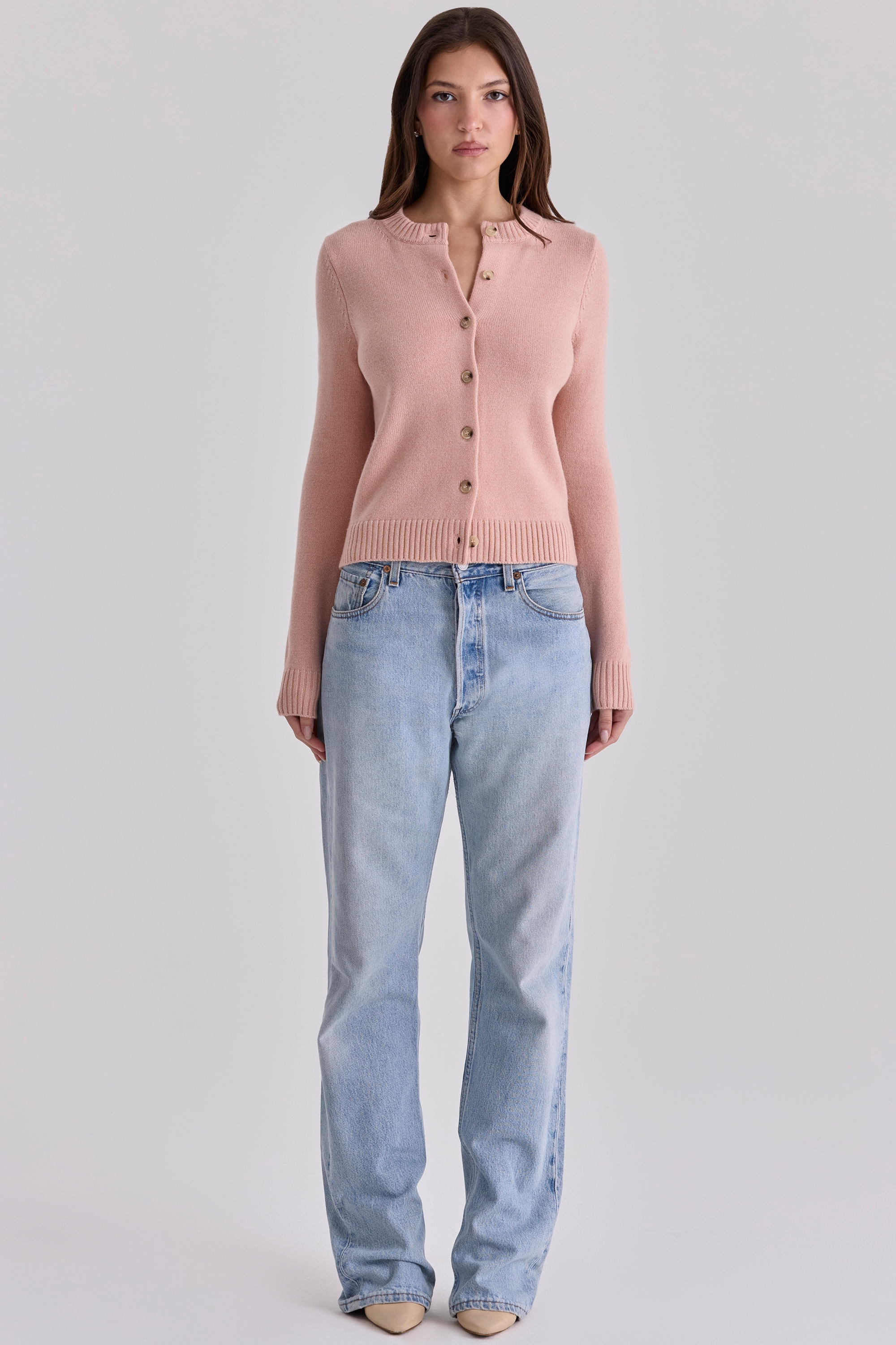 Signature  Peach Cashmere + Merino Wool Cardigan — image 3