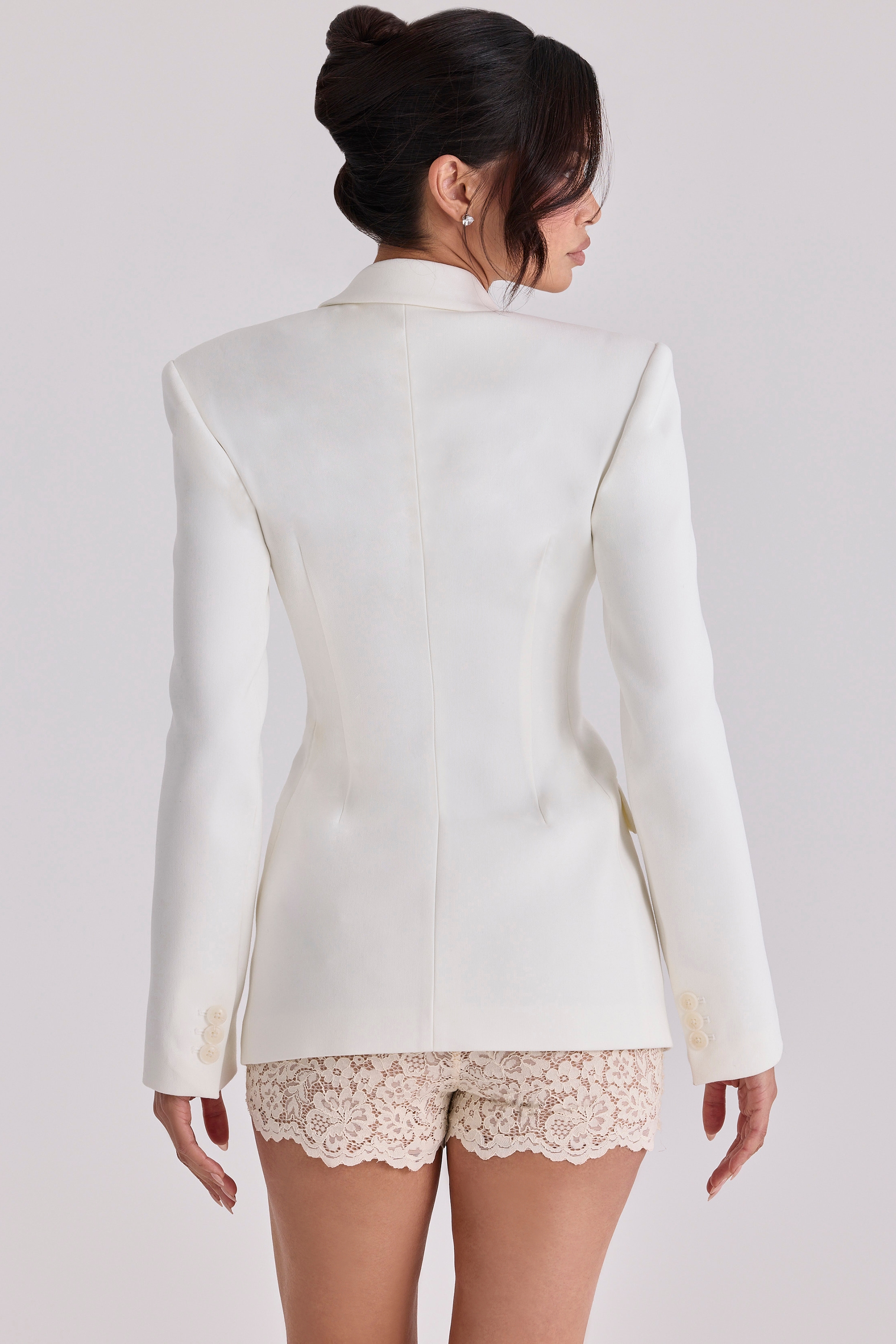 Margot  Vintage Ivory Corded Lace Mini Shorts — image 12