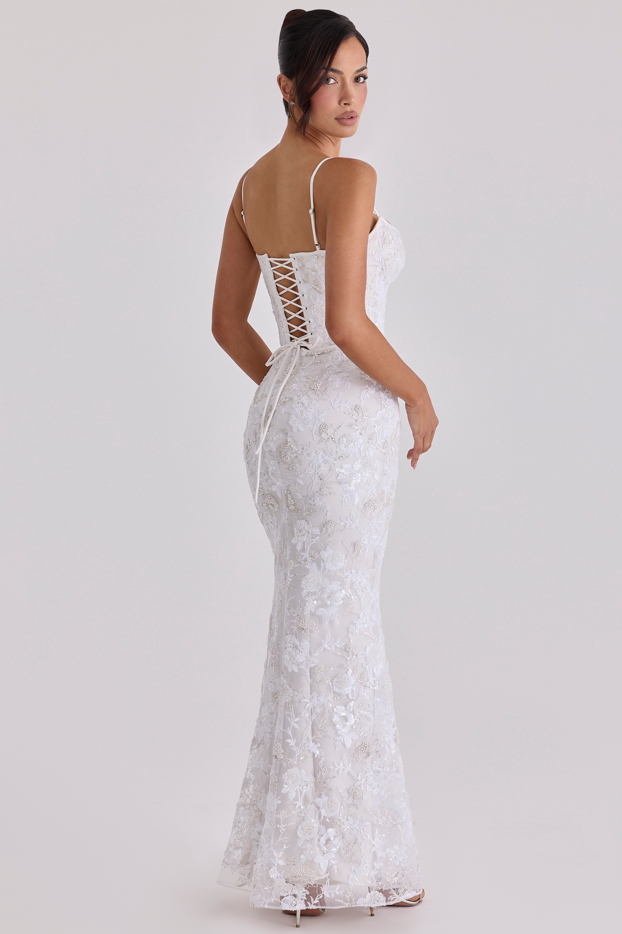 Naeva  White Hand Beaded Embellished Bridal Gown — image 7