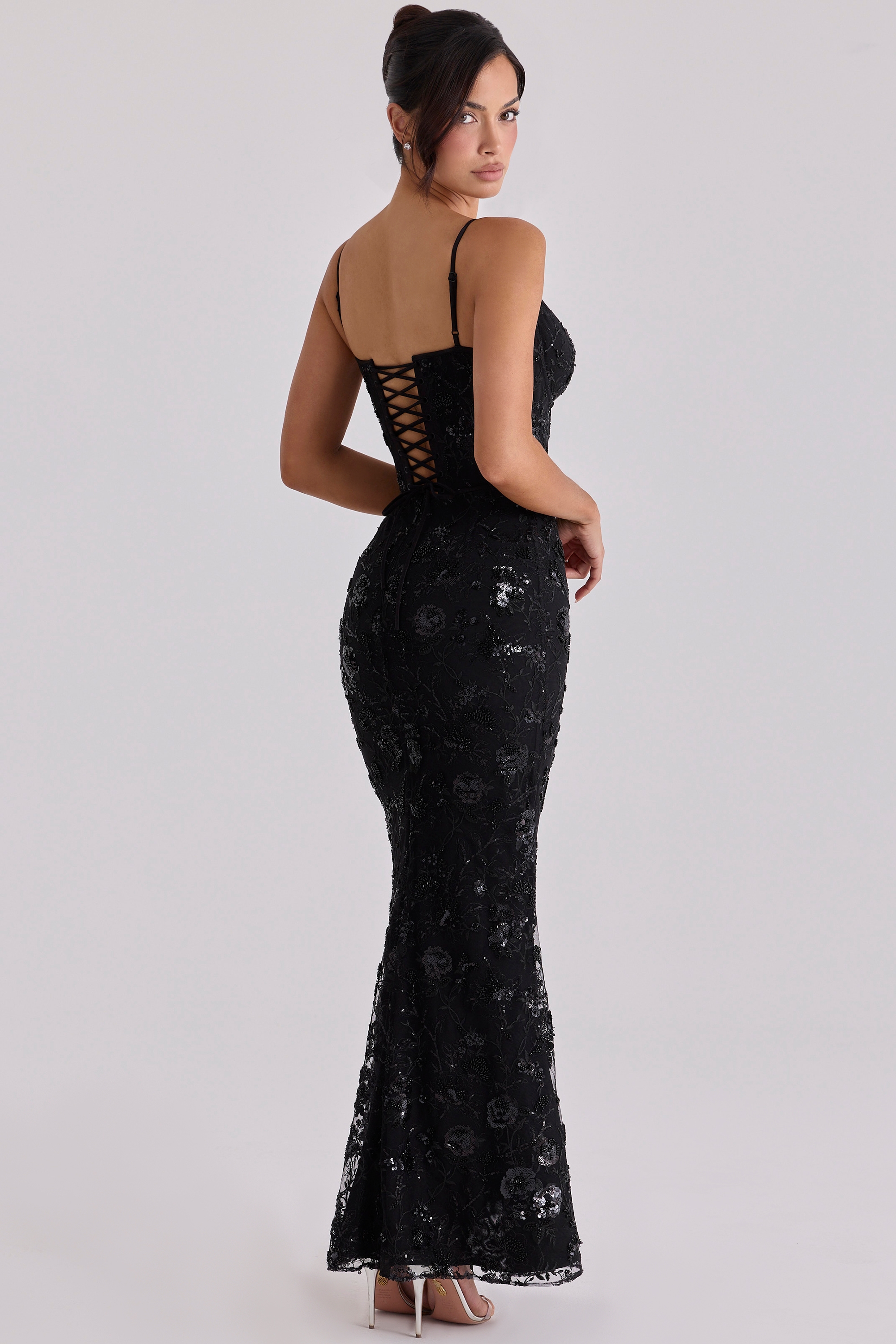 Naima  Black Hand Beaded Embellished Corset Maxi Dress - Limited Edition — image 10