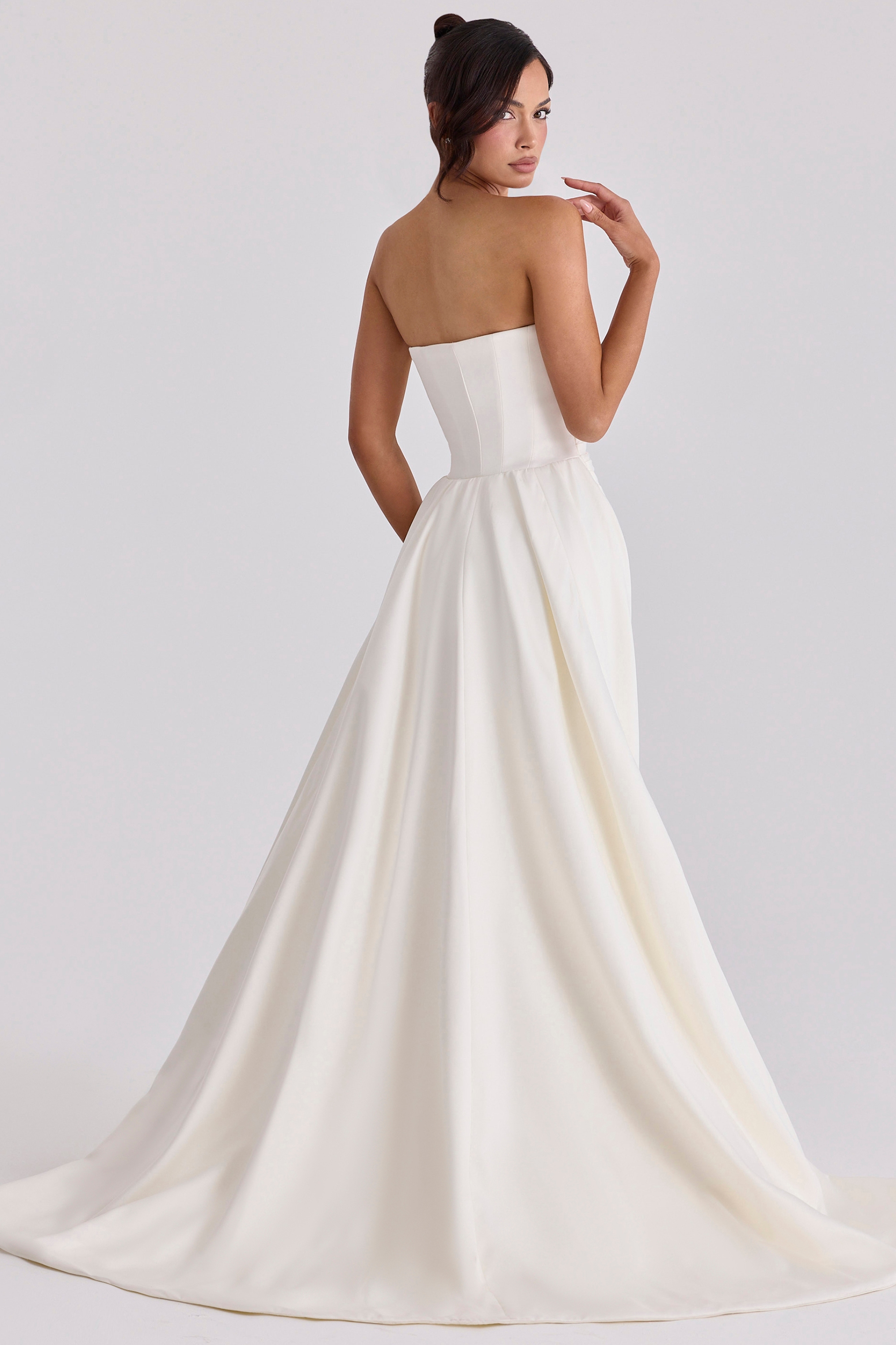 Sabrina  Ivory Satin Strapless Bridal Gown — image 2