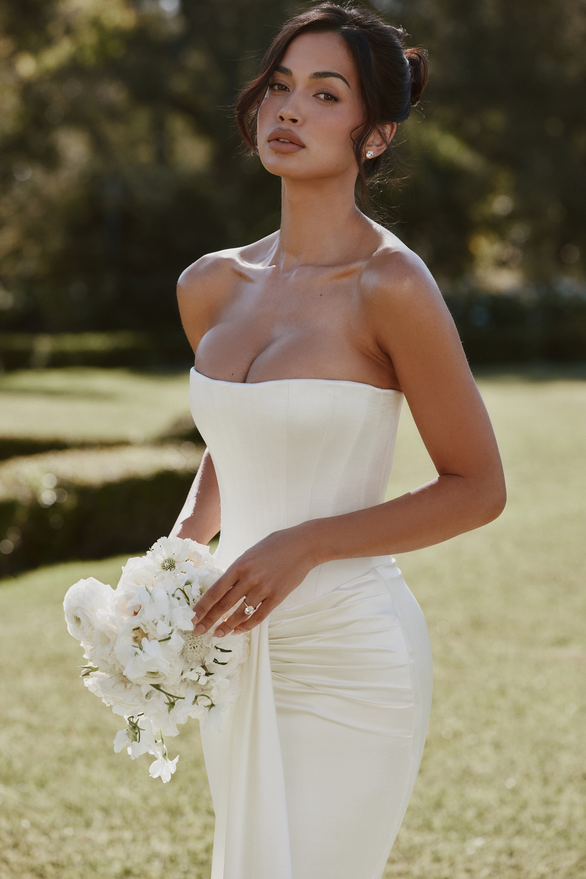 Camellia  Ivory Strapless Satin Bridal Gown — image 5