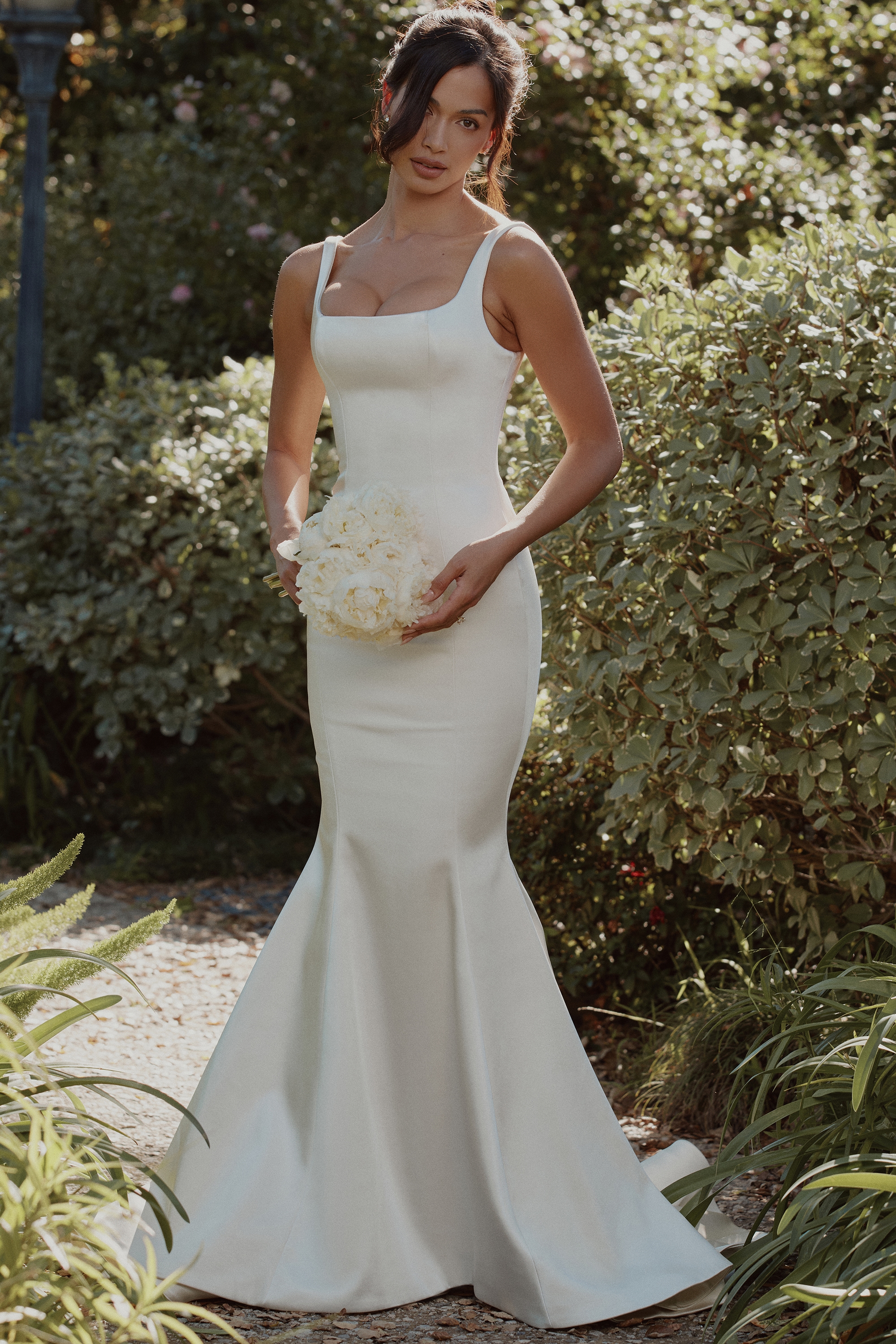 Leonie  Ivory Satin Button Back Bridal Gown — image 5