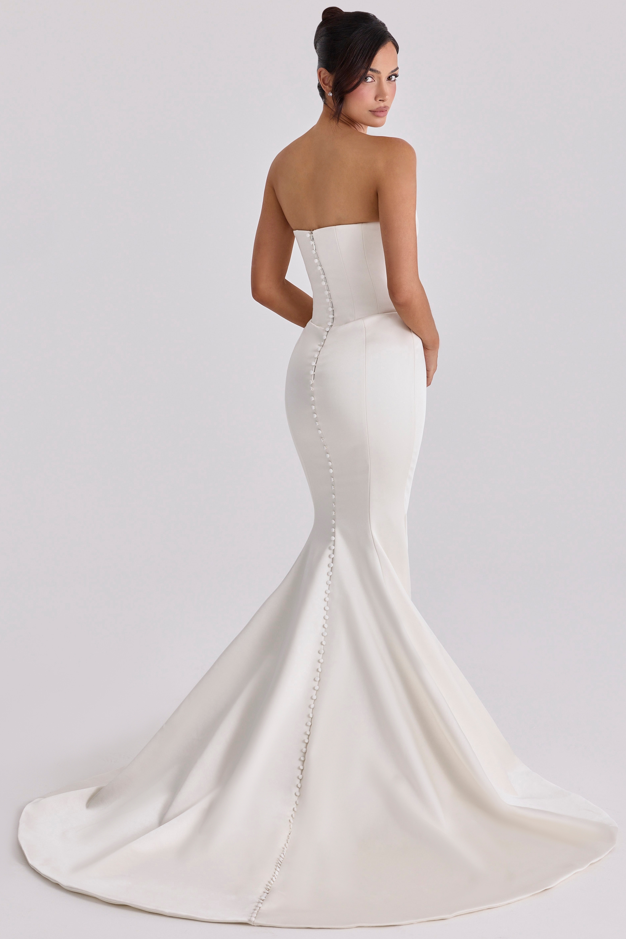 Veronique  Ivory Satin Strapless Bridal Gown — image 9