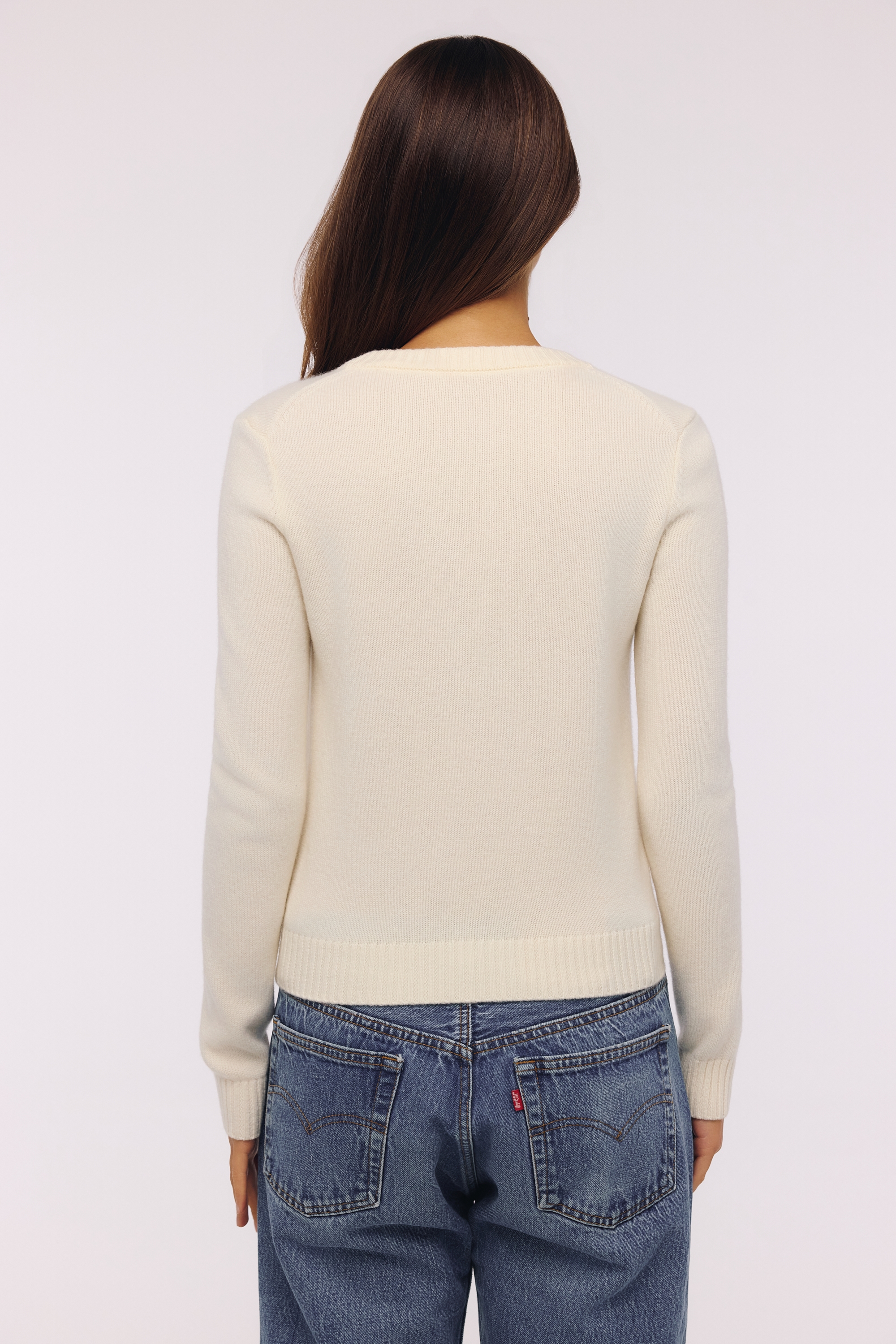 Poppie  Ivory Wool + Cashmere Floral Embroidered Cardigan — image 9