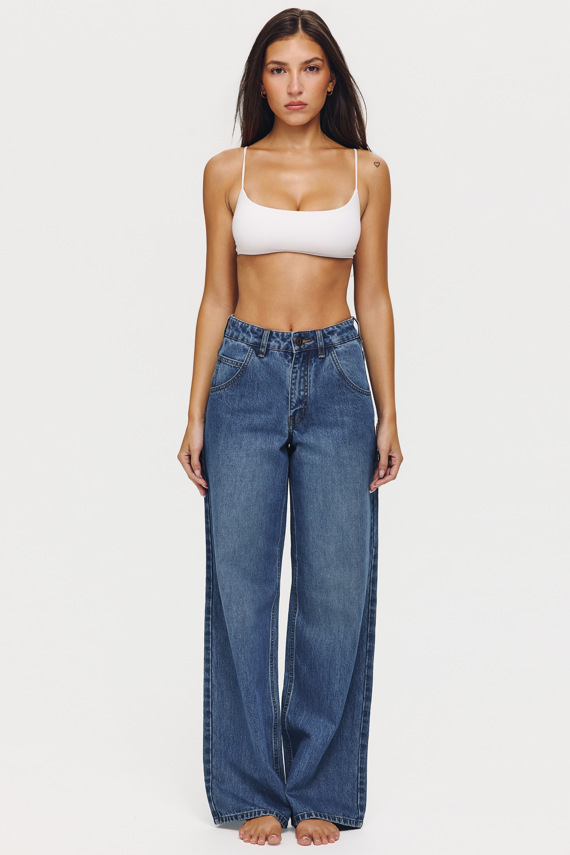 The Boyfriend Medium Wash Low-Rise Baggy Jeans