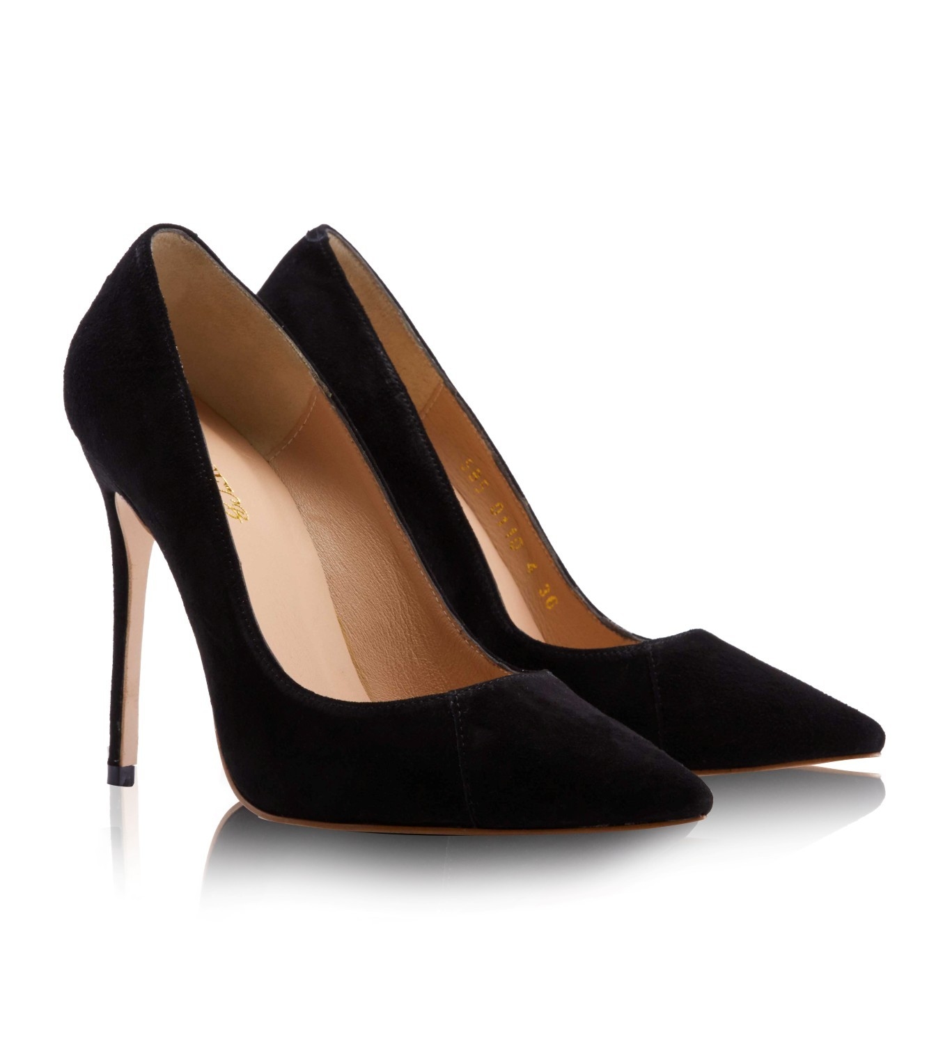 PARIS  5" Black Suede Pointy Toe Heels — image 2