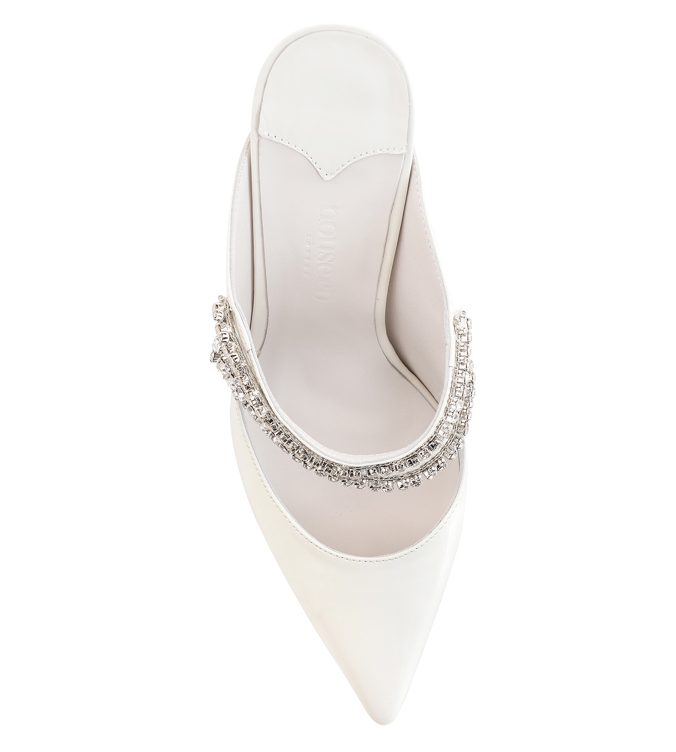 Glacier  Ivory Patent Crystal Embellished Mules — image 7