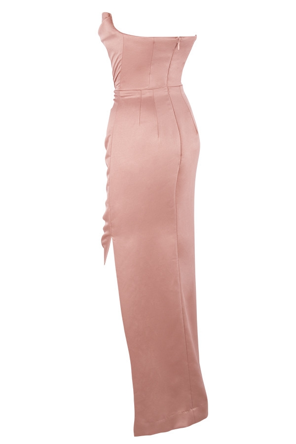 Adrienne  Blush Satin Strapless Gown — image 12