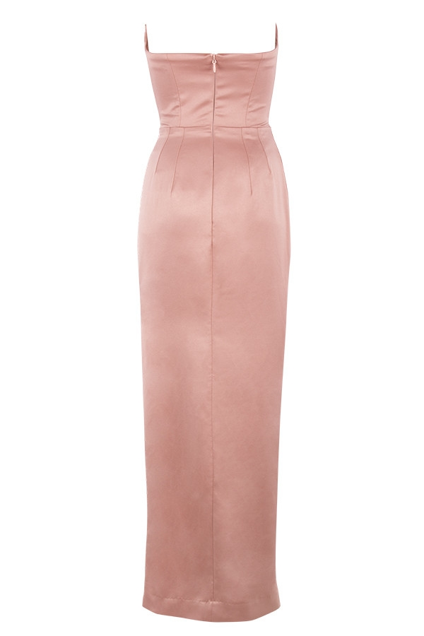Adrienne  Blush Satin Strapless Gown — image 13