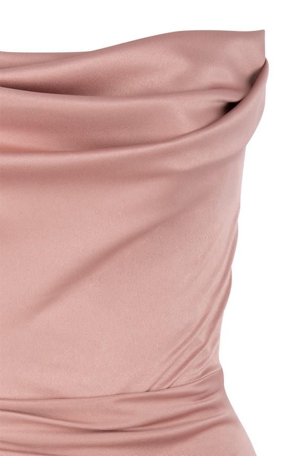 Adrienne  Blush Satin Strapless Gown — image 14