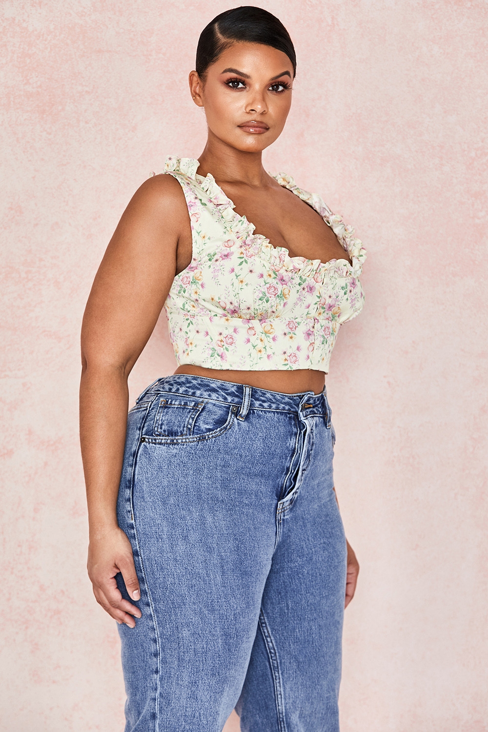 Remy  Lemon Floral Corseted Cropped Top — image 10