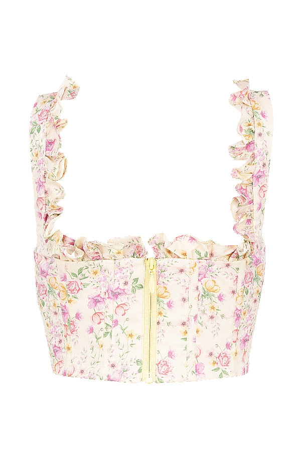 Remy  Lemon Floral Corseted Cropped Top — image 16