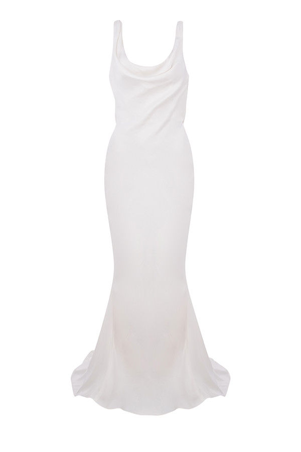 Odette  Ivory Draped Back Bridal Gown - Limited Edition — image 19
