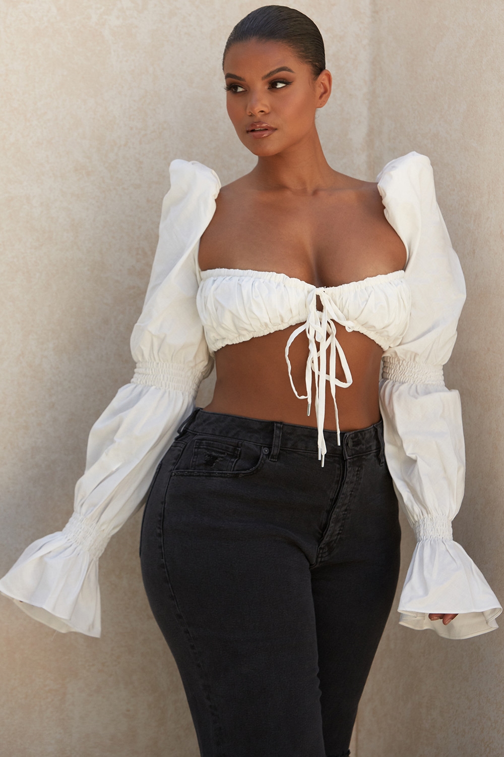 Molly  White Shirred Top — image 3