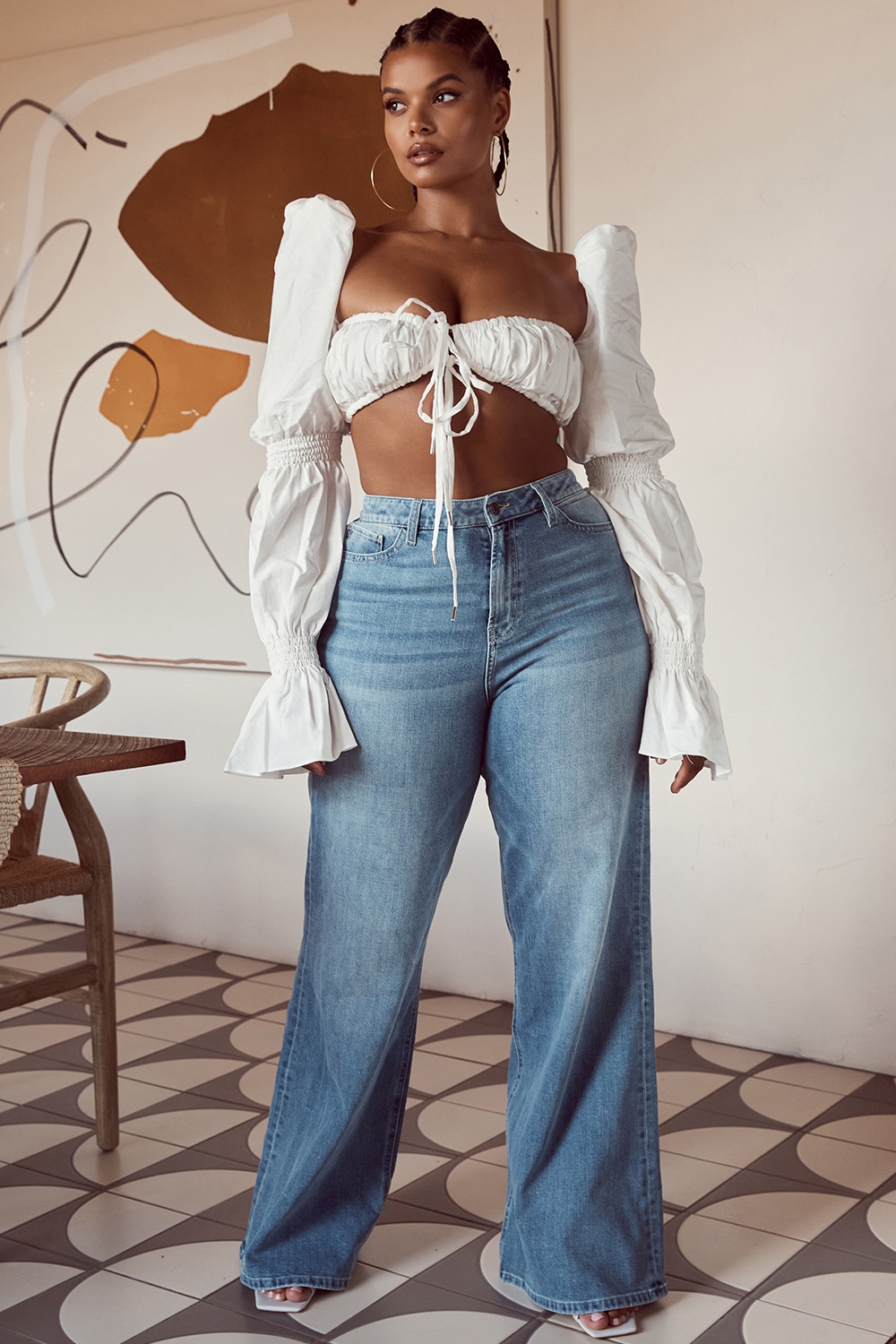 Molly  White Shirred Top — image 12