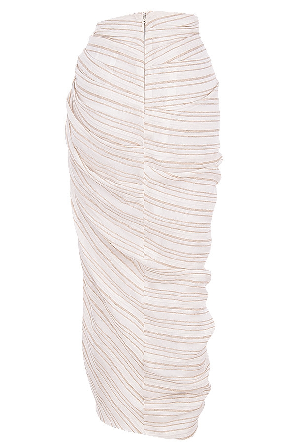 Chryssie  Linen Blend Draped Maxi Skirt — image 15