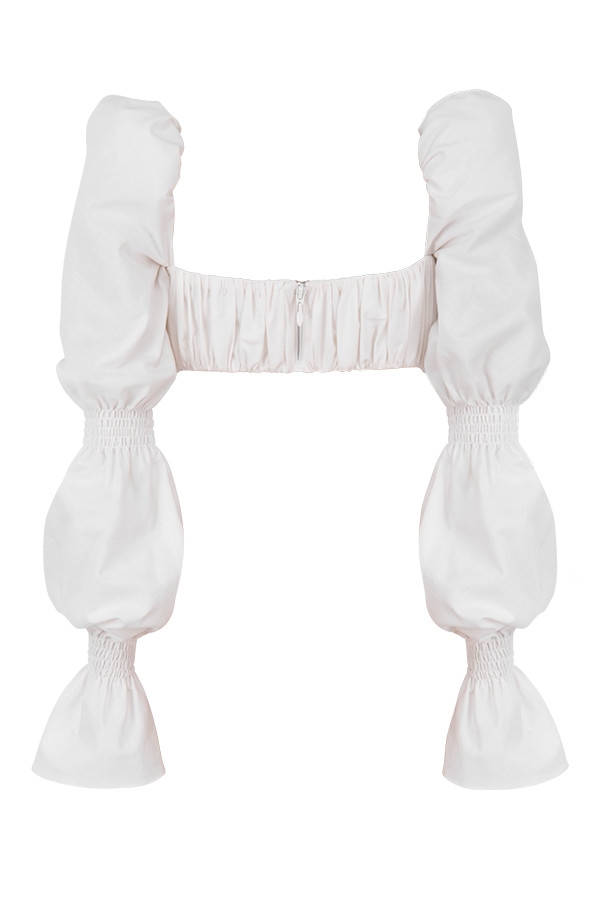 Molly  White Shirred Top — image 15
