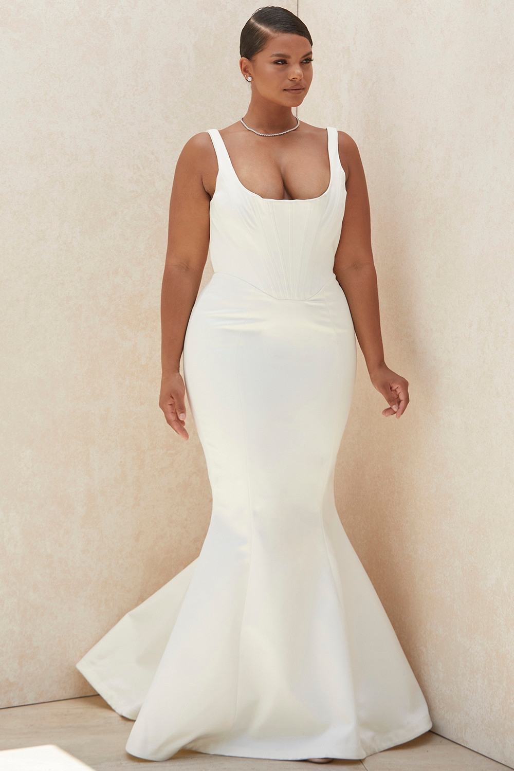 Estelle  Ivory Satin Mermaid Bridal Gown - Limited Edition — image 11