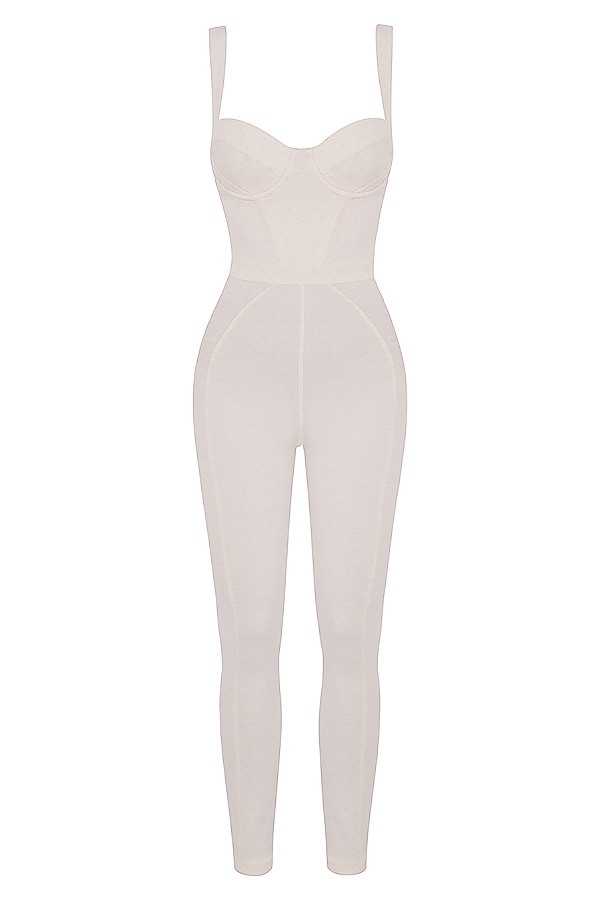 Mallen  Whisper White Stretch Jersey Jumpsuit — image 19