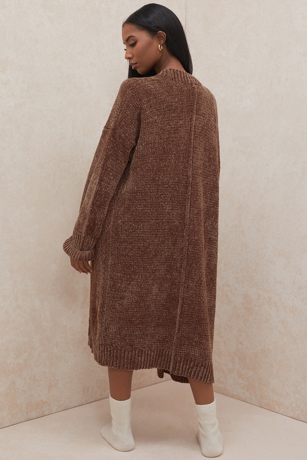 Celine  Chocolate Chenille Slouchy Cardigan — image 14