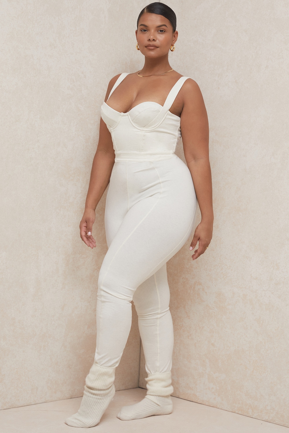 Mallen  Whisper White Stretch Jersey Jumpsuit — image 11