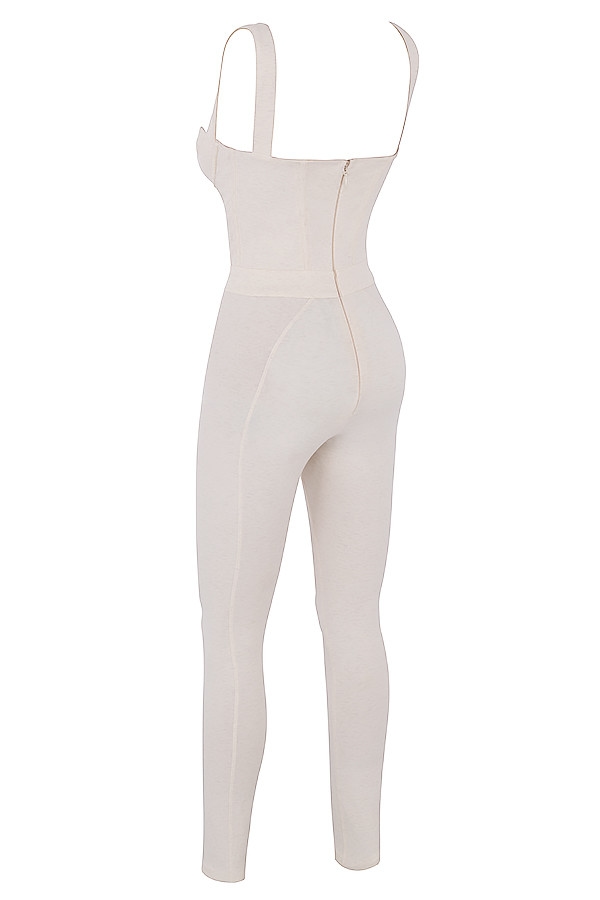 Mallen  Whisper White Stretch Jersey Jumpsuit — image 20