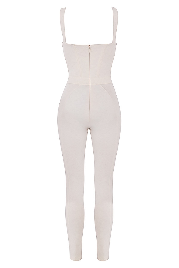 Mallen  Whisper White Stretch Jersey Jumpsuit — image 21