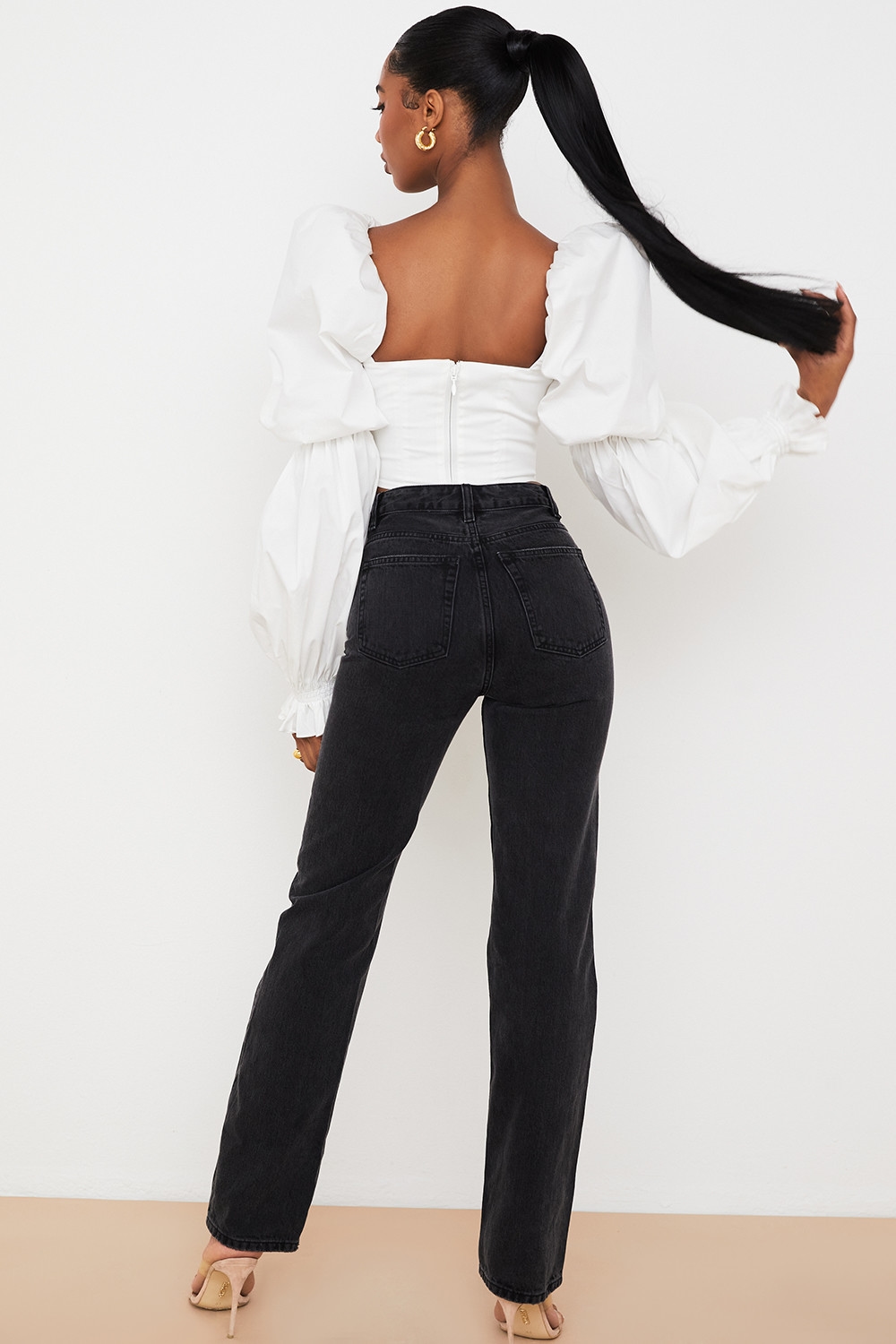 Yara  Black Vintage Fit High Waist Jeans — image 6