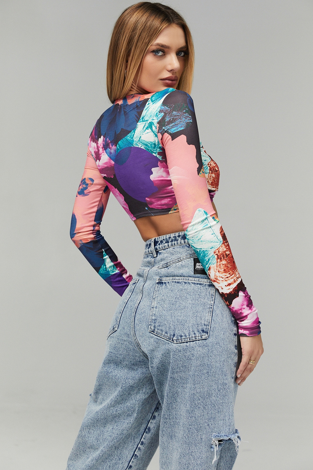 Siren Mistress Rocks  Collage Print Keyhole Cropped Top - SALE — image 7