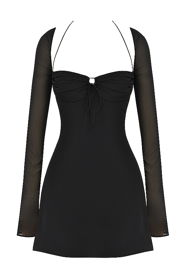 BabyDoll  Black Chiffon Halter Mini Dress — image 11