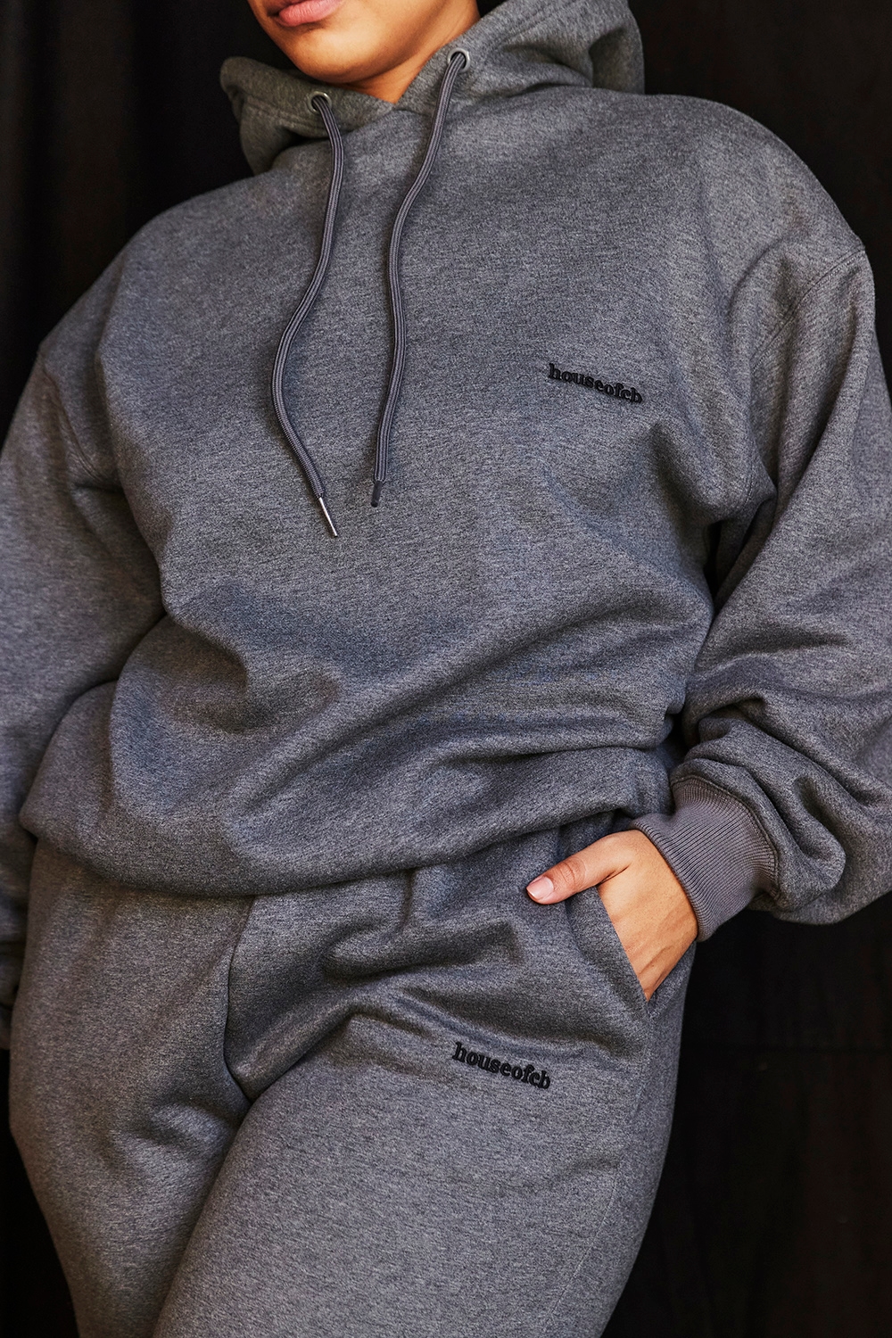 Halo  Dark Grey Cotton Fleece-Back Oversized Hoodie — image 7