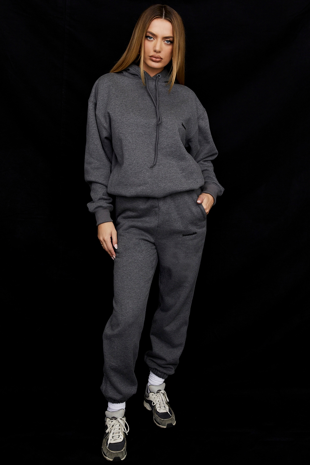 Sky  Dark Grey Fleece Back Jogging Trousers — image 2