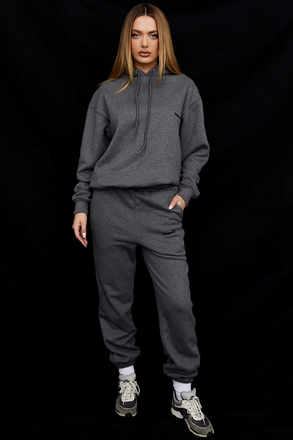 Halo  Dark Grey Cotton Fleece-Back Oversized Hoodie — image 2