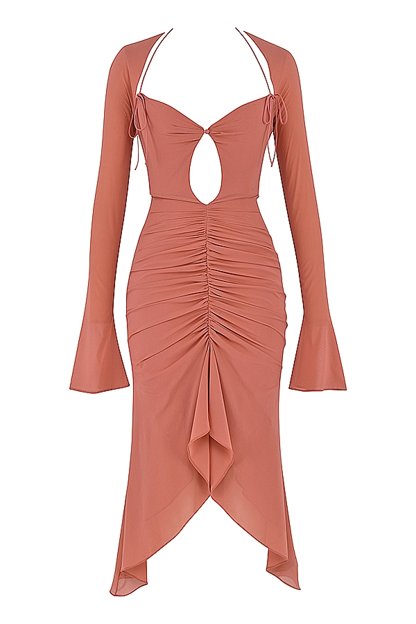 Reine  Rose Real Silk Ruffle Midi Dress — image 13