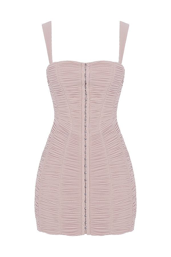 Cate  Crystal Ruched Mesh Mini Dress — image 11