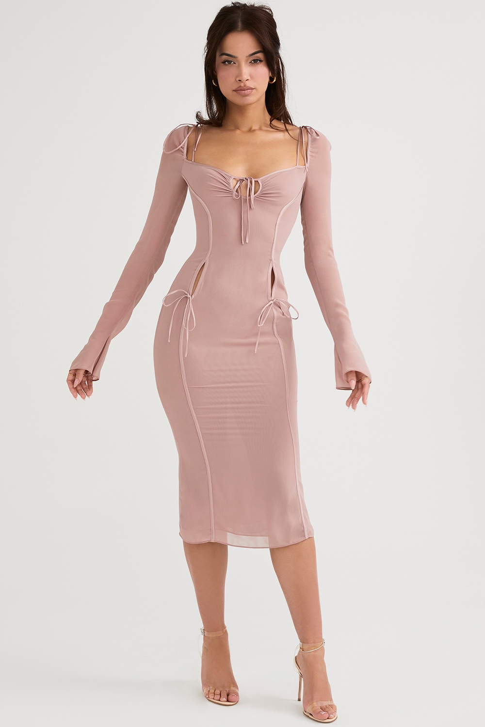 Ophelia  Blush Cutout Midi Dress — image 5