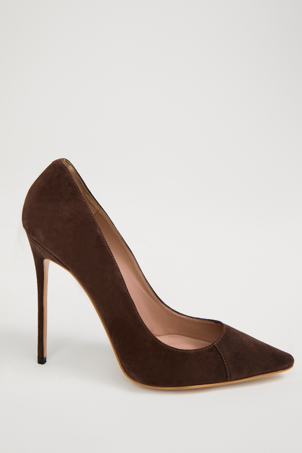 PARIS  5" Chocolate Suede Pointy Toe Heels — image 2