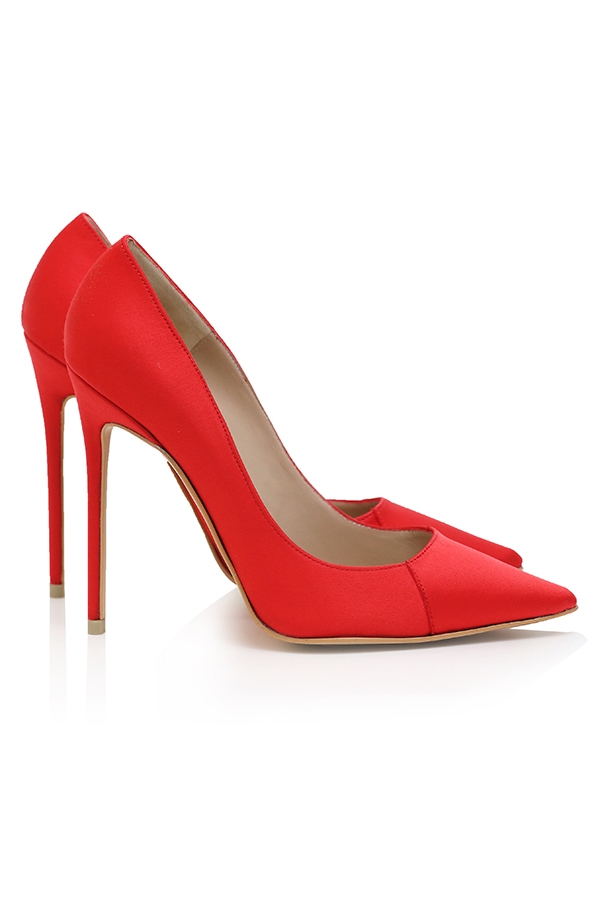 PARIS  5" Scarlet Satin Pointy Toe Heels — image 4