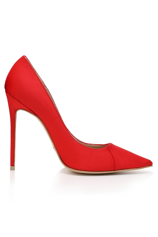 PARIS  5" Scarlet Satin Pointy Toe Heels — image 3