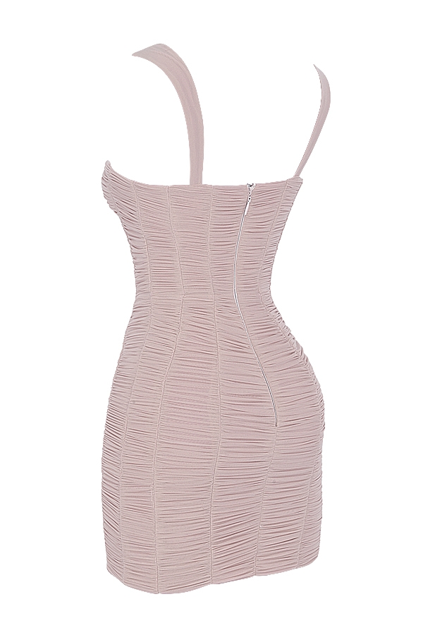 Cate  Crystal Ruched Mesh Mini Dress — image 12