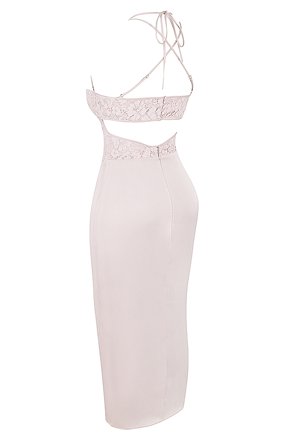 Georgia  Crystal Satin and Lace Midi Dress — image 14