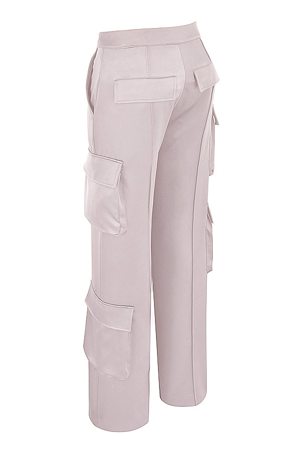 Daria  Crystal Satin Straight Leg Cargo Trousers — image 11