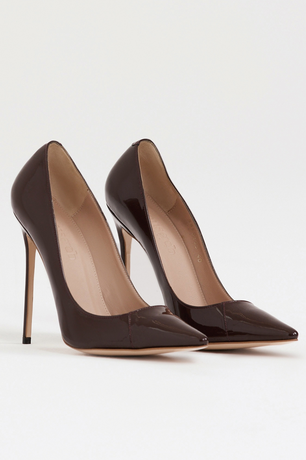 PARIS  5" Paint Brown Patent Leather Pointy Toe Heels — image 3