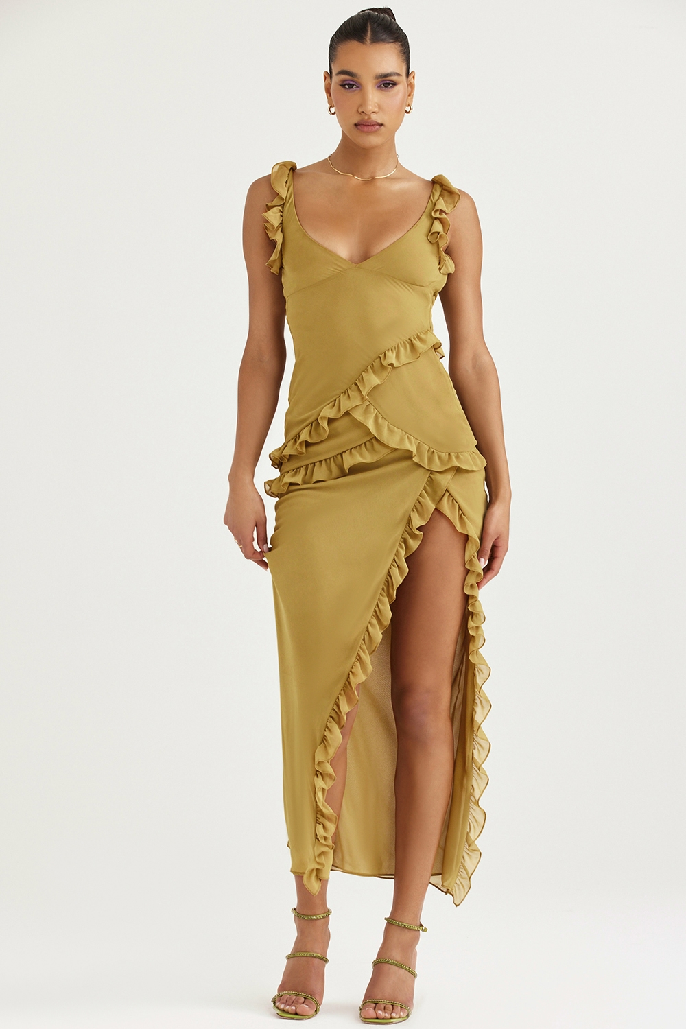 Pixie  Olive Ruffle Maxi Dress — image 5