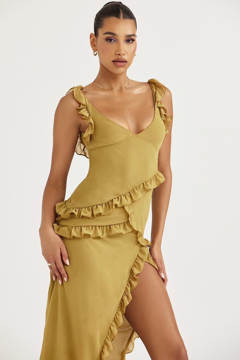 Pixie  Olive Ruffle Maxi Dress — image 6