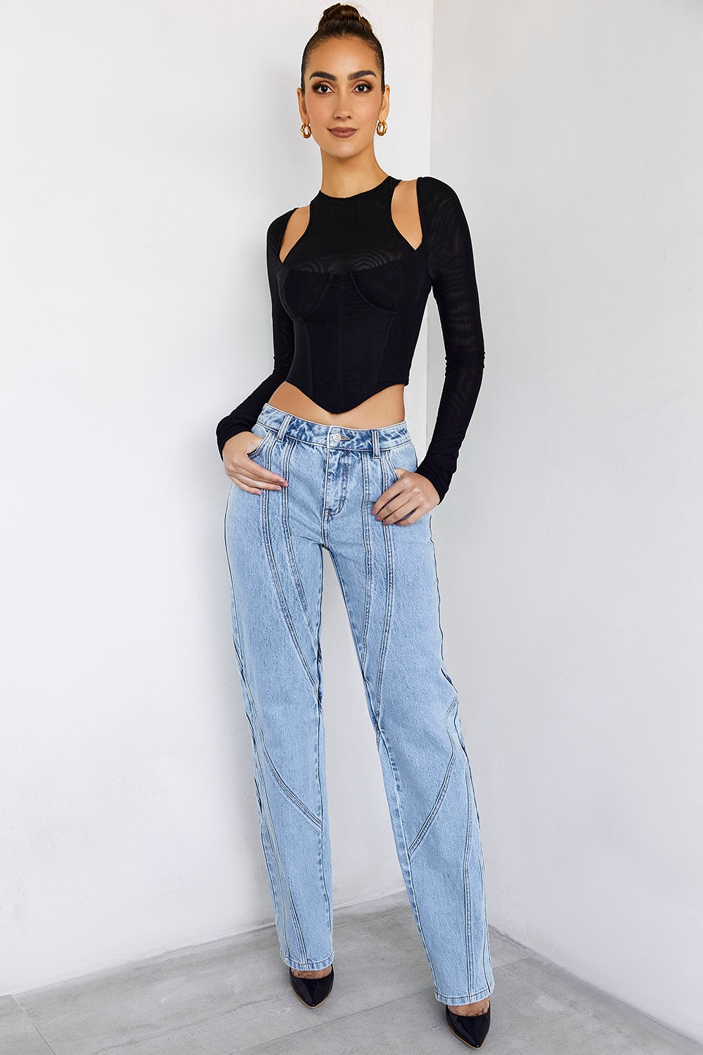 Rhythm Mistress Rocks  Stonewash Twisted Seam Jeans - SALE — image 1
