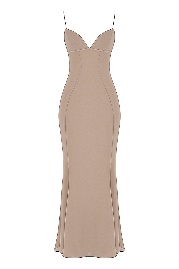 Loren  Latte Corset Maxi Dress — image 14
