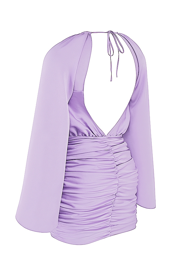 Kate  Orchid Satin Wrap Front Mini Dress — image 12