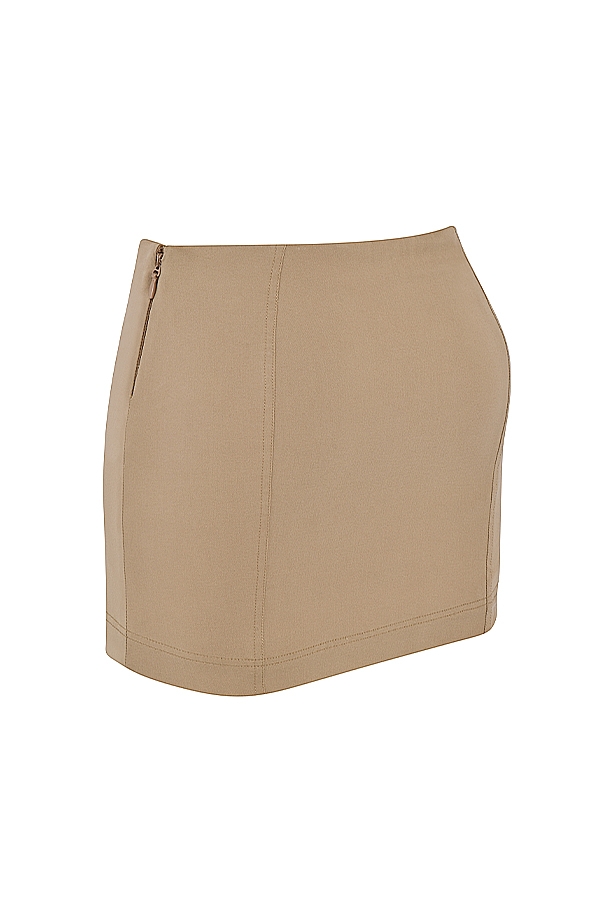 Nisha  Beige Sculpting Mini Skirt — image 13